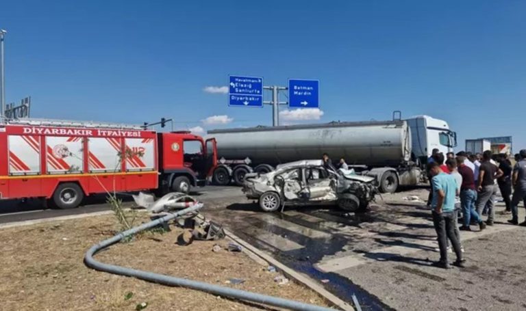 Diyarbakır’da tanker ile otomobil çarpıştı: 4’ü yaralı, 2’si ağır – Son Dakika Türkiye Haberleri