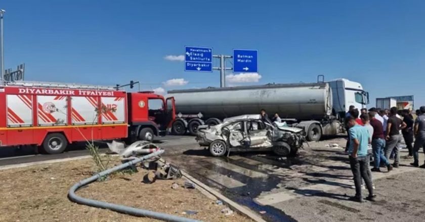 Diyarbakır’da tanker ile otomobil çarpıştı: 4’ü yaralı, 2’si ağır – Son Dakika Türkiye Haberleri