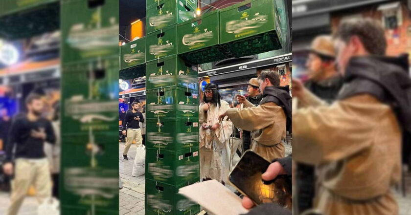 Bira kasalarıyla haç işareti yapan 3 genç gözaltına alındı – Son Dakika Türkiye Haberleri